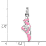 Sterling Silver Pink Enamel Ballet Slipper Necklace