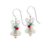 Silver Forest Christmas Bell Earrings