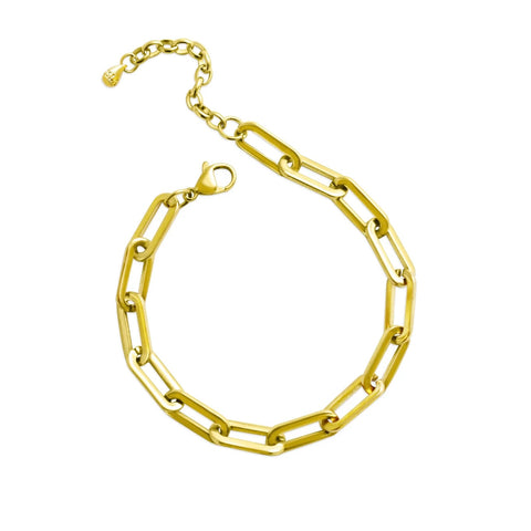 Isla Gold Paper Clip Bracelet
