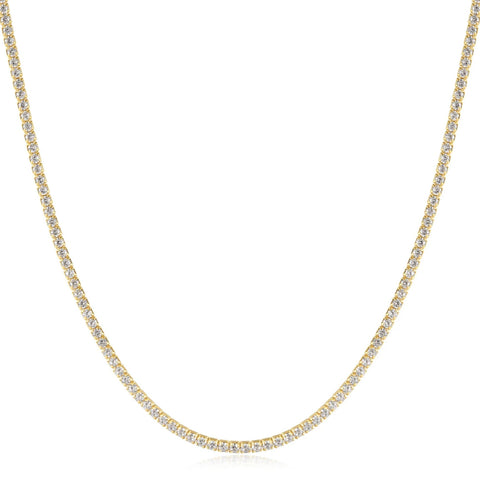 Gold Pavé Tennis Necklace