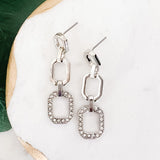 Fashion Pavé Link Dangle Earrings