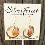 Silver Forest Oval Aventurine Earrings