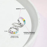 Sterling Silver In Season Multicolor Heart Earrings