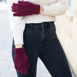 Beyond Soft Chenille Gloves - Wine