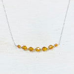 Sterling Silver November Beaded Bar Necklace