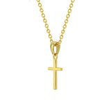 Sterling Silver Gold Plated Tiny Cross Necklace