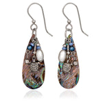 Silver Forest Turtle & Abalone Shell Earrings