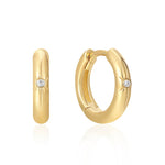 Gold Star Huggie Hoops