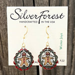 Silver Forest Gingerbread Man Earrings