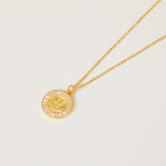 Medium St. Christopher Surf Necklace, Gold/Pink