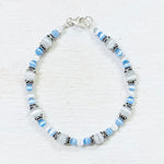 Sterling Silver Blue Beaded Bracelet