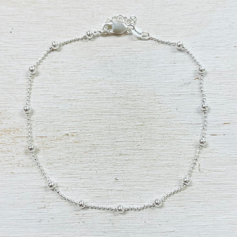 Sterling Silver Ball Anklet