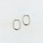 Sterling Silver CZ Oval Hoops
