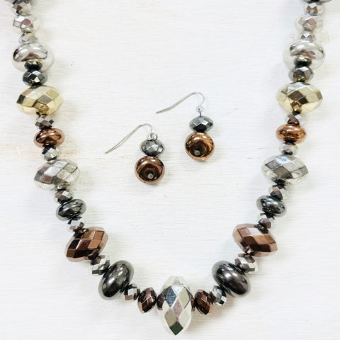 Fashion Chunky Beaded Necklace and Earring Set