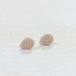 Sterling Silver Rose Gold Plated CZ Teardrop Studs