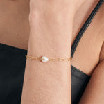 Gold Pearl Sparkle Chunky Chain Bracelet