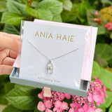 Silver Orb Link Drop Pendant Necklace