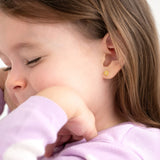 Sterling Silver Gold Plated Puff Flower Earrings