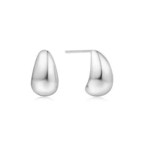 Silver Small Dome Hoops