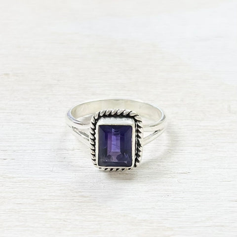 Sterling Silver Amethyst Ring- Size 7