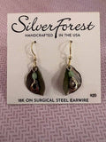 Silver Forest Leaf & Bead Earrings