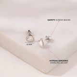 Sterling Silver Child In Season Heart Earrings