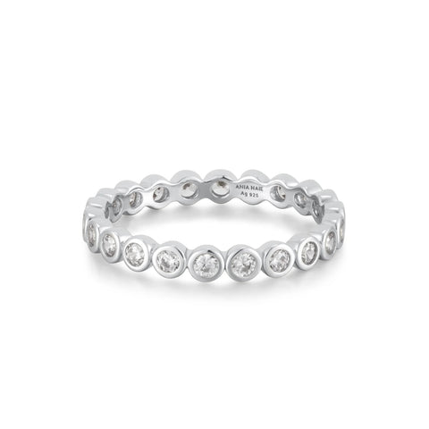 Silver Bezel Set Ring- Size 7