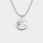 Medium St. Christopher Surf Necklace, Silver/Black