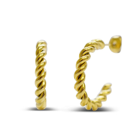 Isla Gold 25mm Twisted Weightless Hoops