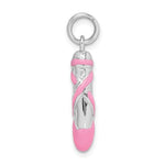 Sterling Silver Pink Enamel Ballet Slipper Necklace