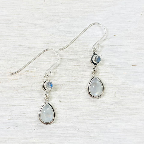 Sterling Silver Moonstone Teardrop Earrings