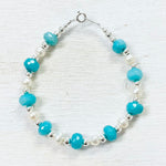 Sterling Silver Freshwater Pearl & Turquoise Bracelet