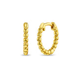 Sterling Silver Gold Plated Bead Hoop Earrings