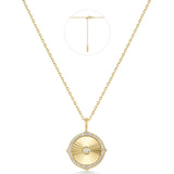 Gold Diamond-Cut Sunny Disc Necklace
