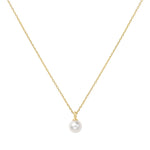 Gold Shell Pearl Drop Necklace