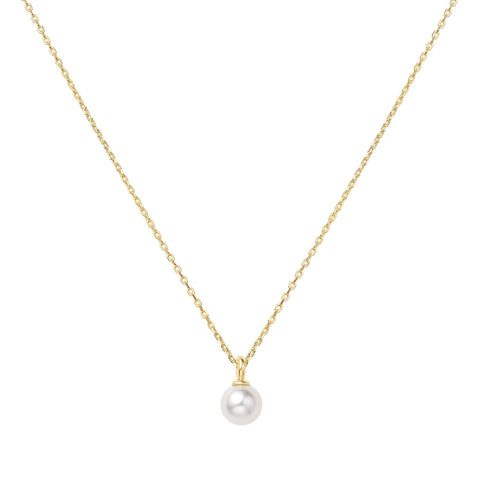 Gold Shell Pearl Drop Necklace