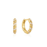 Ania Haie Gold Twisted Huggie Earrings