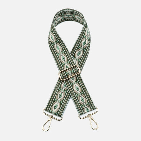 Teal & Green Diamond Guitar Strap