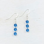 Sterling Silver September Triple Drop Earrings