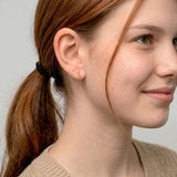 Sterling Silver Gold Plated Bead Hoop Earrings