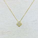 Sterling Silver CZ Clover Necklace