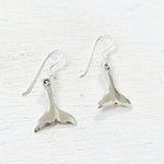 Sterling Silver Whale Tail Dangle Earrings