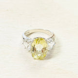 Sterling Silver Estate Yellow CZ Ring