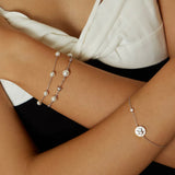 Silver Pearl Station Bracelet