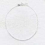 Sterling Silver Ball/Box Chain Anklet