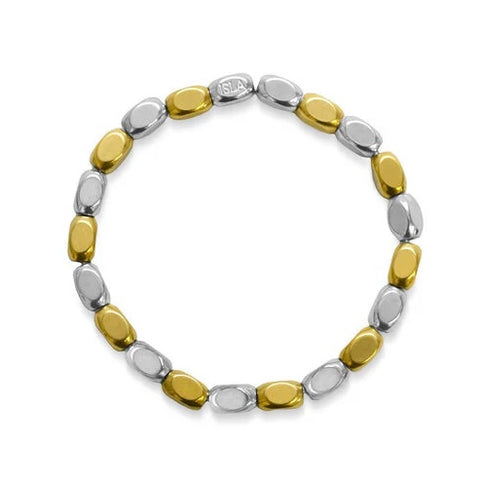 Isla Two Tone Block Party Stretch Bracelet- 5mm
