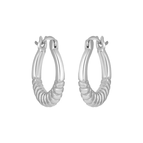 Silver Willow Hoops