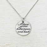 Sterling Silver I Love You to the Moon and Back Necklace