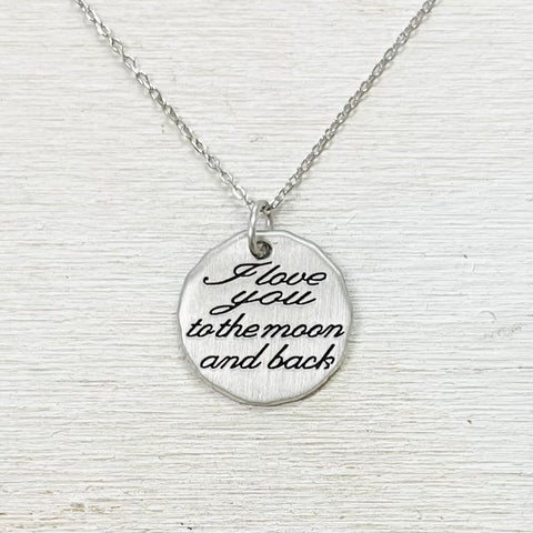 Sterling Silver I Love You to the Moon and Back Necklace