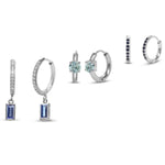 Isla Silver Bella Blues Hoops 3 Pack